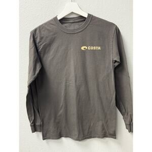 Costa Men’s Shirt Gray Long Sleeve‎ T-Shirt Size Small